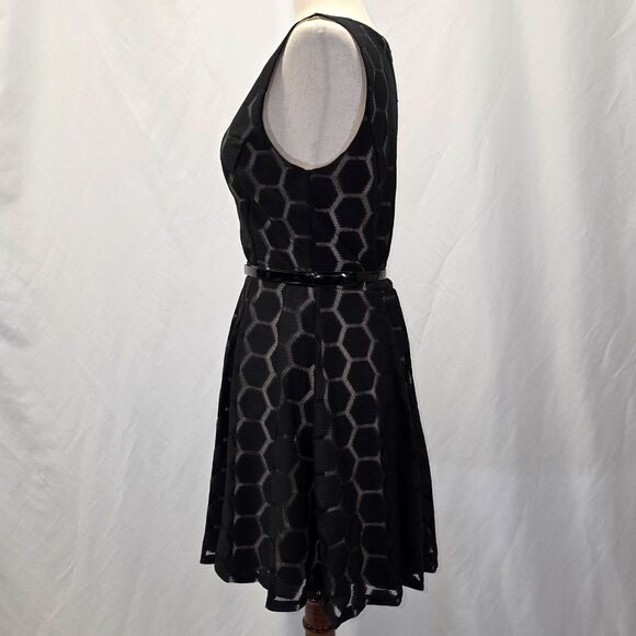 Lily Rose Geometric Black Lace Special Occasion Dress Size Large - Picture 8 of 11